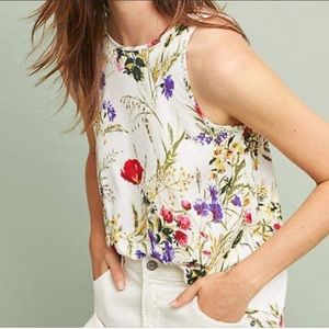 Ali + Kin X Anthropologie - White Floral Tank - XL
